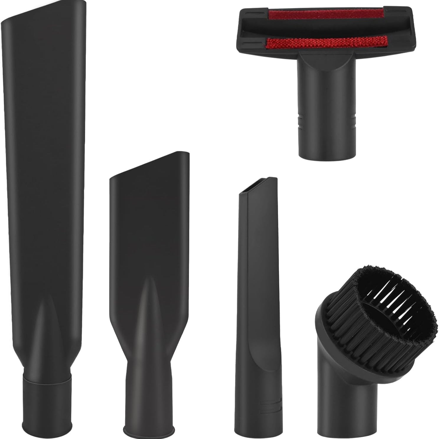 Wiseten 35mm Universal Vacuum Nozzle Brush Set, 5‑Piece Black